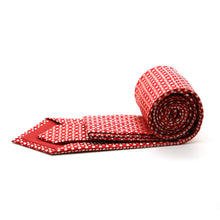 Load image into Gallery viewer, Mens Dads Classic Red Geometric Pattern Business Casual Necktie & Hanky Set P-4 - Ferrecci USA