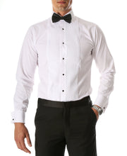 Load image into Gallery viewer, Ferrecci Men's Paris White Regular Fit Lay Down Collar Pleated Tuxedo Shirt - Ferrecci USA