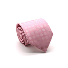 Load image into Gallery viewer, Mens Dads Classic Pink Circle Pattern Business Casual Necktie & Hanky Set PO-1 - Ferrecci USA