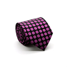 Load image into Gallery viewer, Mens Dads Classic Purple Circle Pattern Business Casual Necktie & Hanky Set PO-4 - Ferrecci USA