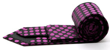 Load image into Gallery viewer, Mens Dads Classic Purple Circle Pattern Business Casual Necktie & Hanky Set PO-4 - Ferrecci USA