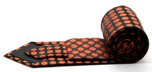 Load image into Gallery viewer, Mens Dads Classic Orange Circle Pattern Business Casual Necktie & Hanky Set PO-7 - Ferrecci USA