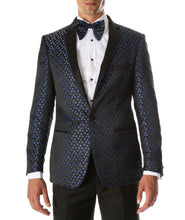 Load image into Gallery viewer, Men's Pronto Blue Star Modern Fit Notch Lapel Tuxedo Blazer - Ferrecci USA