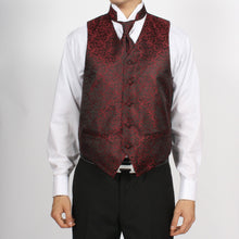 Load image into Gallery viewer, Ferrecci Mens PV50-2 Burgundy Black Vest Set - Ferrecci USA