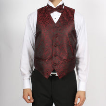 Load image into Gallery viewer, Ferrecci Mens PV50-2 Burgundy Black Vest Set - Ferrecci USA