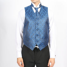 Load image into Gallery viewer, Ferrecci Mens PV50-3 Blue Black Vest Set - Ferrecci USA