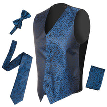 Load image into Gallery viewer, Ferrecci Mens PV50-3 Blue Black Vest Set - Ferrecci USA