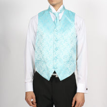 Load image into Gallery viewer, Ferrecci Mens PV50-5 Turquoise Cream Vest Set - Ferrecci USA