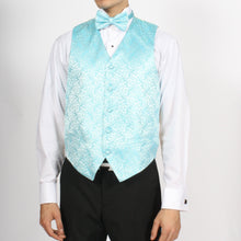 Load image into Gallery viewer, Ferrecci Mens PV50-5 Turquoise Cream Vest Set - Ferrecci USA