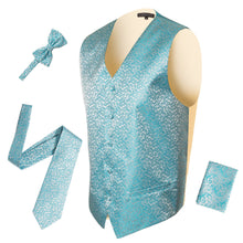 Load image into Gallery viewer, Ferrecci Mens PV50-5 Turquoise Cream Vest Set - Ferrecci USA