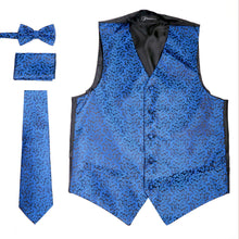 Load image into Gallery viewer, Ferrecci Mens PV50-3 Blue Black Vest Set - Ferrecci USA