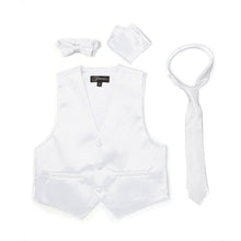 Load image into Gallery viewer, Premium Boys White Solid Vest 600 - Ferrecci USA
