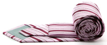 Load image into Gallery viewer, Mens Dads Classic Pink Striped Pattern Business Casual Necktie & Hanky Set Q-8 - Ferrecci USA