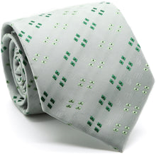 Load image into Gallery viewer, Mens Dads Classic Green Geometric Pattern Business Casual Necktie & Hanky Set QO-3 - Ferrecci USA