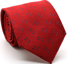 Load image into Gallery viewer, Mens Dads Classic Red Geometric Pattern Business Casual Necktie & Hanky Set QO-4 - Ferrecci USA