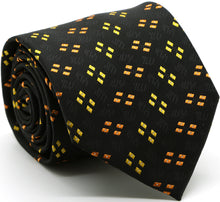 Load image into Gallery viewer, Mens Dads Classic Yellow Geometric Pattern Business Casual Necktie & Hanky Set QO-5 - Ferrecci USA