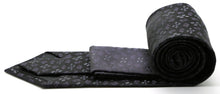 Load image into Gallery viewer, Mens Dads Classic Black Geometric Pattern Business Casual Necktie & Hanky Set QO-8 - Ferrecci USA