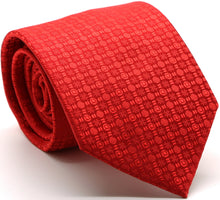Load image into Gallery viewer, Mens Dads Classic Red Geometric Pattern Business Casual Necktie & Hanky Set R-1 - Ferrecci USA