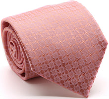 Load image into Gallery viewer, Mens Dads Classic Pink Geometric Pattern Business Casual Necktie & Hanky Set R-10 - Ferrecci USA