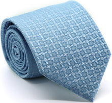 Load image into Gallery viewer, Mens Dads Classic Blue Geometric Pattern Business Casual Necktie & Hanky Set R-11 - Ferrecci USA
