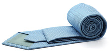 Load image into Gallery viewer, Mens Dads Classic Blue Geometric Pattern Business Casual Necktie & Hanky Set R-11 - Ferrecci USA