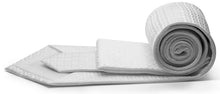 Load image into Gallery viewer, Mens Dads Classic White Geometric Pattern Business Casual Necktie & Hanky Set R-12 - Ferrecci USA