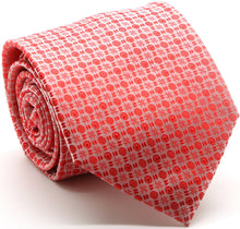 Load image into Gallery viewer, Mens Dads Classic Red Geometric Pattern Business Casual Necktie & Hanky Set R-13 - Ferrecci USA