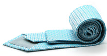 Load image into Gallery viewer, Mens Dads Classic Turquoise Geometric Pattern Business Casual Necktie & Hanky Set R-3 - Ferrecci USA