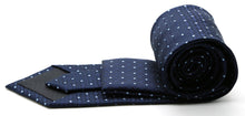Load image into Gallery viewer, Mens Dads Classic Navy Geometric Pattern Business Casual Necktie & Hanky Set R-4 - Ferrecci USA