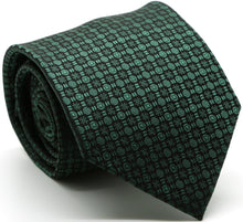 Load image into Gallery viewer, Mens Dads Classic Green Geometric Pattern Business Casual Necktie & Hanky Set R-6 - Ferrecci USA
