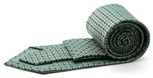 Load image into Gallery viewer, Mens Dads Classic Green Geometric Pattern Business Casual Necktie & Hanky Set R-8 - Ferrecci USA