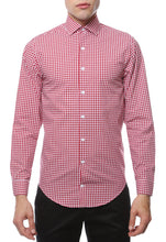 Load image into Gallery viewer, Red Gingham Check Dress Shirt - Slim Fit - Ferrecci USA