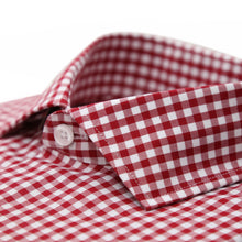Load image into Gallery viewer, Red Gingham Check Dress Shirt - Slim Fit - Ferrecci USA
