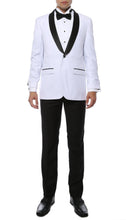 Load image into Gallery viewer, Ferrecci Slim White & Black Satin Shawl Collar Tuxedo Jacket With Black Pants - Ferrecci USA