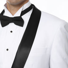Load image into Gallery viewer, Ferrecci Slim White & Black Satin Shawl Collar Tuxedo Jacket With Black Pants - Ferrecci USA