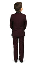 Load image into Gallery viewer, Boys Reno JR 5pc Burgundy Shawl Tuxedo Set - Ferrecci USA