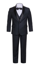 Load image into Gallery viewer, Boys Reno JR 5pc Navy Shawl Tuxedo Set - Ferrecci USA