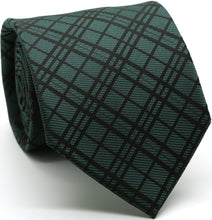 Load image into Gallery viewer, Mens Dads Classic Green Striped Pattern Business Casual Necktie & Hanky Set RO-6 - Ferrecci USA