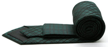 Load image into Gallery viewer, Mens Dads Classic Green Striped Pattern Business Casual Necktie & Hanky Set RO-6 - Ferrecci USA