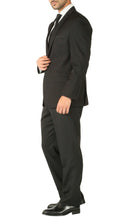 Load image into Gallery viewer, Rod Premium Black 2 Piece Wool Suit Stain Resistant Traveler Suit with 2 Pairs of Pants - Ferrecci USA