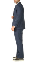 Load image into Gallery viewer, Rod Premium Blue Wool 2 Piece Suit Stain Resistant Traveler Suit - w 2 Pairs of Pants - Ferrecci USA
