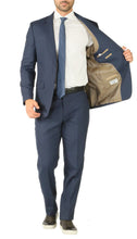 Load image into Gallery viewer, Rod Premium Blue Wool 2 Piece Suit Stain Resistant Traveler Suit - w 2 Pairs of Pants - Ferrecci USA