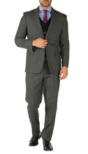 Load image into Gallery viewer, Rod Premium Grey Wool 2pc Stain Resistant Traveler Suit - w 2 Pairs of Pants - Ferrecci USA