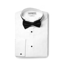 Load image into Gallery viewer, Ferrecci Men's Rome White Slim Fit Pique Wing Tip Collar Tuxedo Shirt with Bib - Ferrecci USA