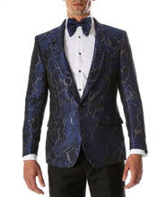 Load image into Gallery viewer, Men's Romi Blue Modern Fit Shawl Collar Tuxedo Blazer - Ferrecci USA