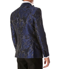 Load image into Gallery viewer, Men's Romi Blue Modern Fit Shawl Collar Tuxedo Blazer - Ferrecci USA