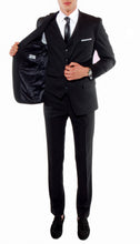 Load image into Gallery viewer, Ferrecci Mens Savannah Black Slim Fit 3 Piece Suit - Ferrecci USA