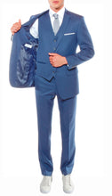 Load image into Gallery viewer, Ferrecci Mens Savannah Indigo Slim Fit 3 Piece Suit - Ferrecci USA