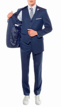 Load image into Gallery viewer, Ferrecci Mens Savannah Navy Slim Fit 3 Piece Suit - Ferrecci USA