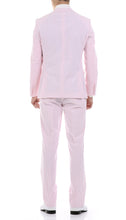 Load image into Gallery viewer, Men's  Slim Fit Two Button Pink Seersucker Suit - Ferrecci USA